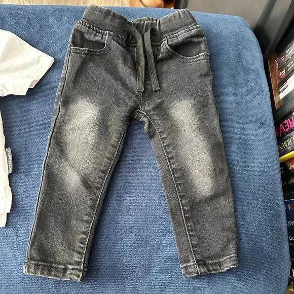 Little Bipsy Outfit Bundle Baby Boy 6-12m/12-18m Summer Graphic Tee Black Jeans - Picture 6 of 9